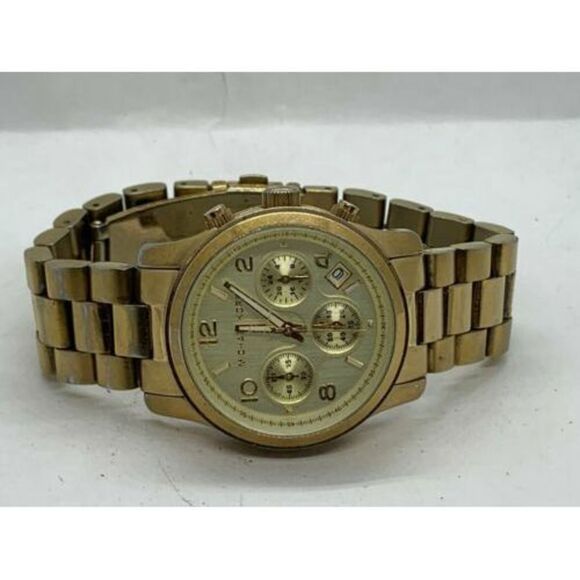 Michael Kors MK5055 Women's Watch Gold Stainless Steel 38mm Chronograph D919 - Picture 5 of 9